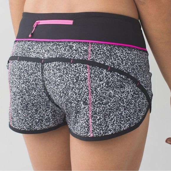 Lululemon Run Speed Shorts Flashback Static Pink Raspberry Glo Sz 6 Running Gym - Picture 1 of 12